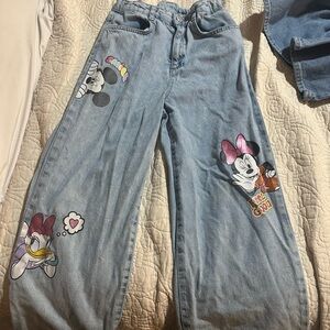 Light Wash Minnie & Daisy Character Denim Pants